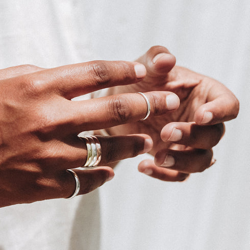 Half Round Band in Silver